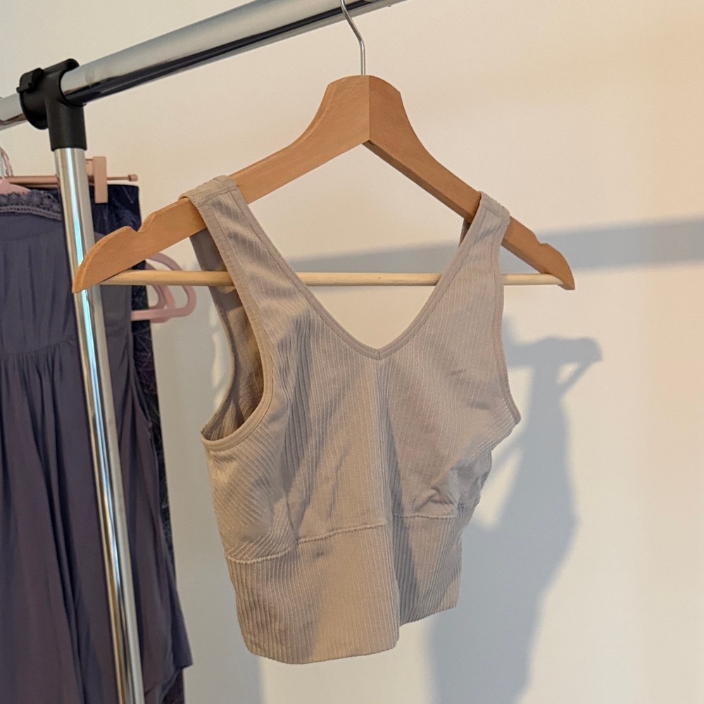 Women's Ribbed Sports Bra - Gray